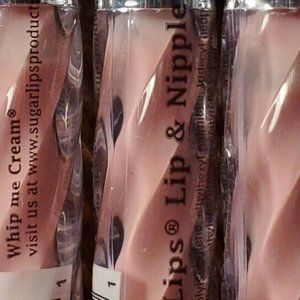 (3)Sugar Lips Edible Plumping Lip & Nippel Gloss in Whip Me Cream 0.1oz (Sealed)